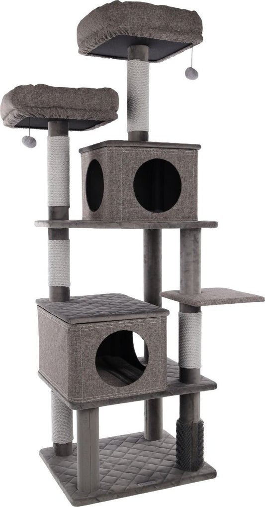 Flamingo Aurora Grey Cat Scratching Tree | 171cm Large Cat Tower with Baskets & Massage Area