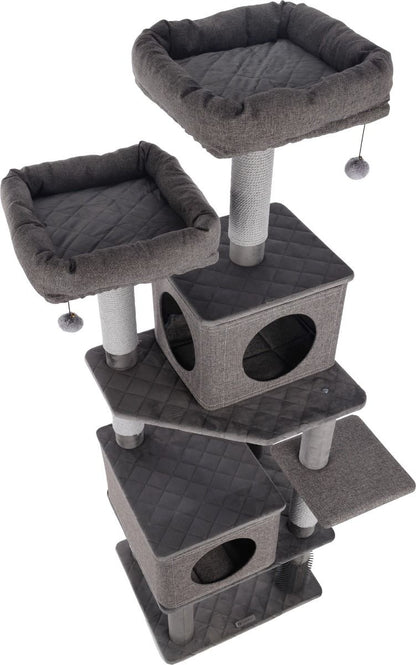 Flamingo Aurora Grey Cat Scratching Tree | 171cm Large Cat Tower with Baskets & Massage Area