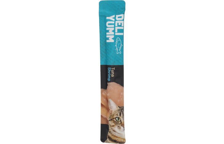Flamingo Deli Yumm Fresh Meat Snack Tuna & Shrimp Cat Treats 70g | Grain-Free Lickable Cat Treats