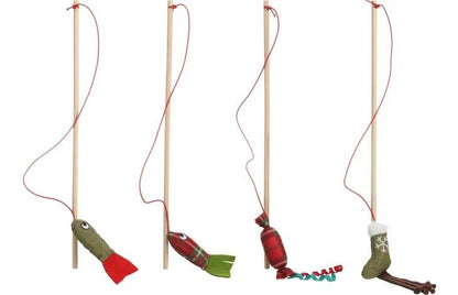 Flamingo Colton Dangler Christmas Cat Toy | Festive Interactive Wand Toy for Cats
