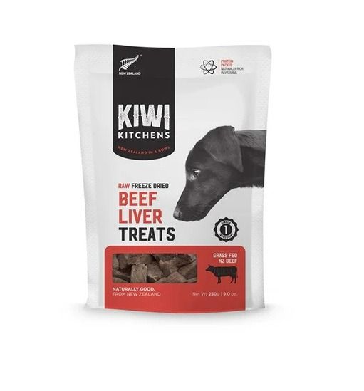 Kiwi Kitchens Raw Freeze Beef Liver Dog Treats 250g