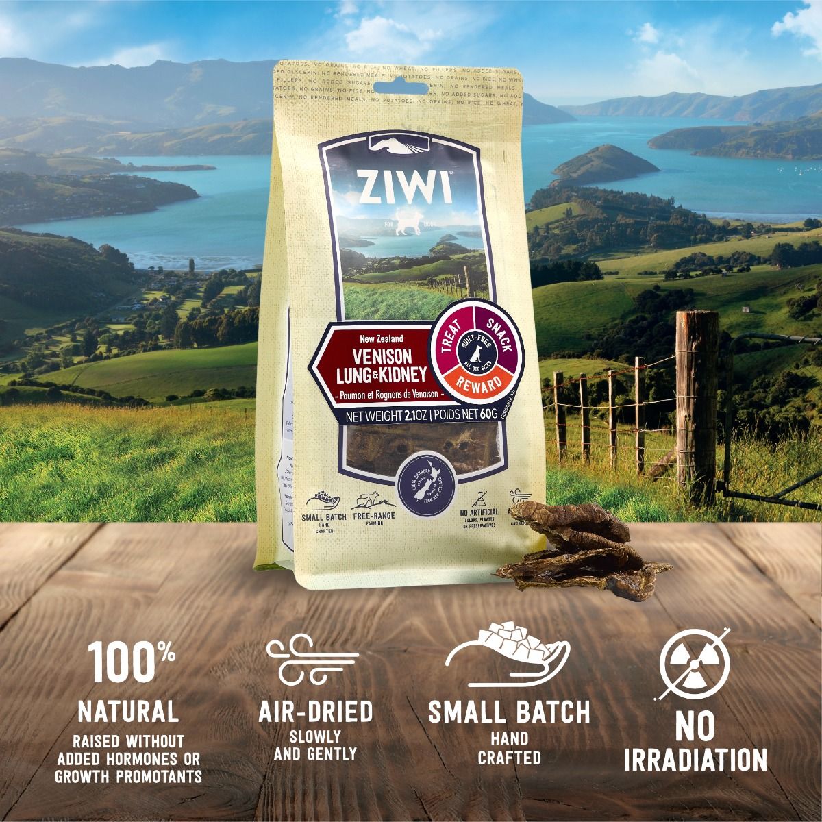 ZIWI Peak Venison Lung & Kidney Dog Treats 60g