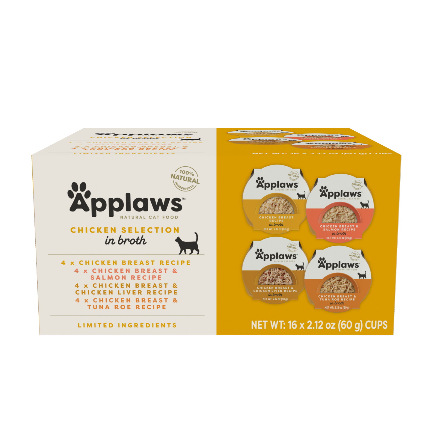 Applaws Chicken Selection in Broth Natural Wet Cat Food | 12 x 156g Pouch Pack