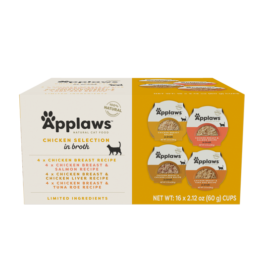 Applaws Chicken Selection in Broth Natural Wet Cat Food | 12 x 156g Pouch Pack