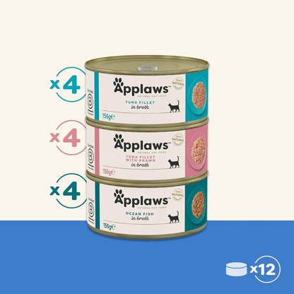 Applaws Fish Selection in Broth Natural Wet Cat Food | 12 x 156g Pouch Pack
