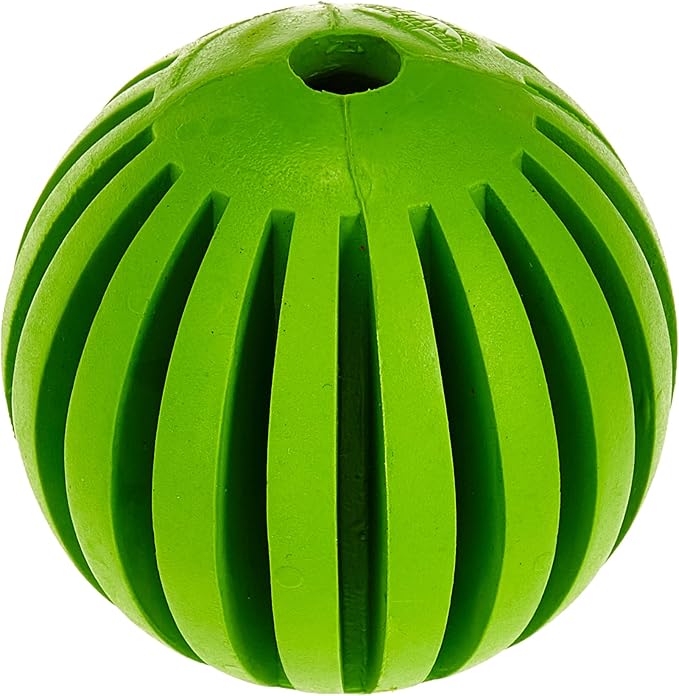 Duvo+ Rubber Tanzanian Ball Red/Green 7.5cm | Dental Dog Toy for Plaque Prevention