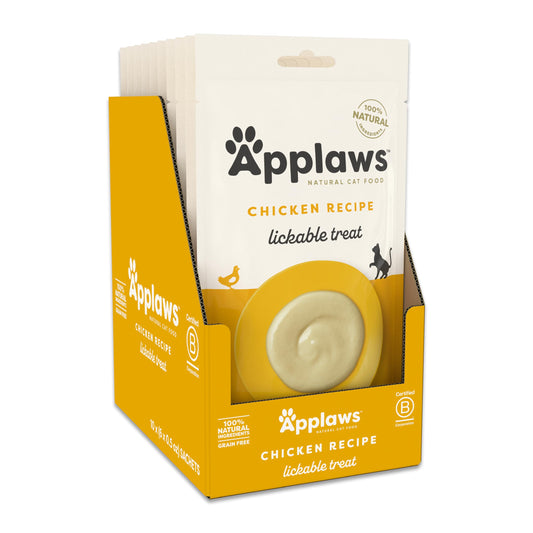 Applaws 100% Natural Chicken Creamy Lickable Cat Treats | 4 x 15g Pouch Pack
