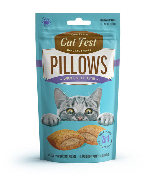 Cat Fest Pillows with Crab Cream 30g | Crunchy Cat Treats with Creamy Crab Filling