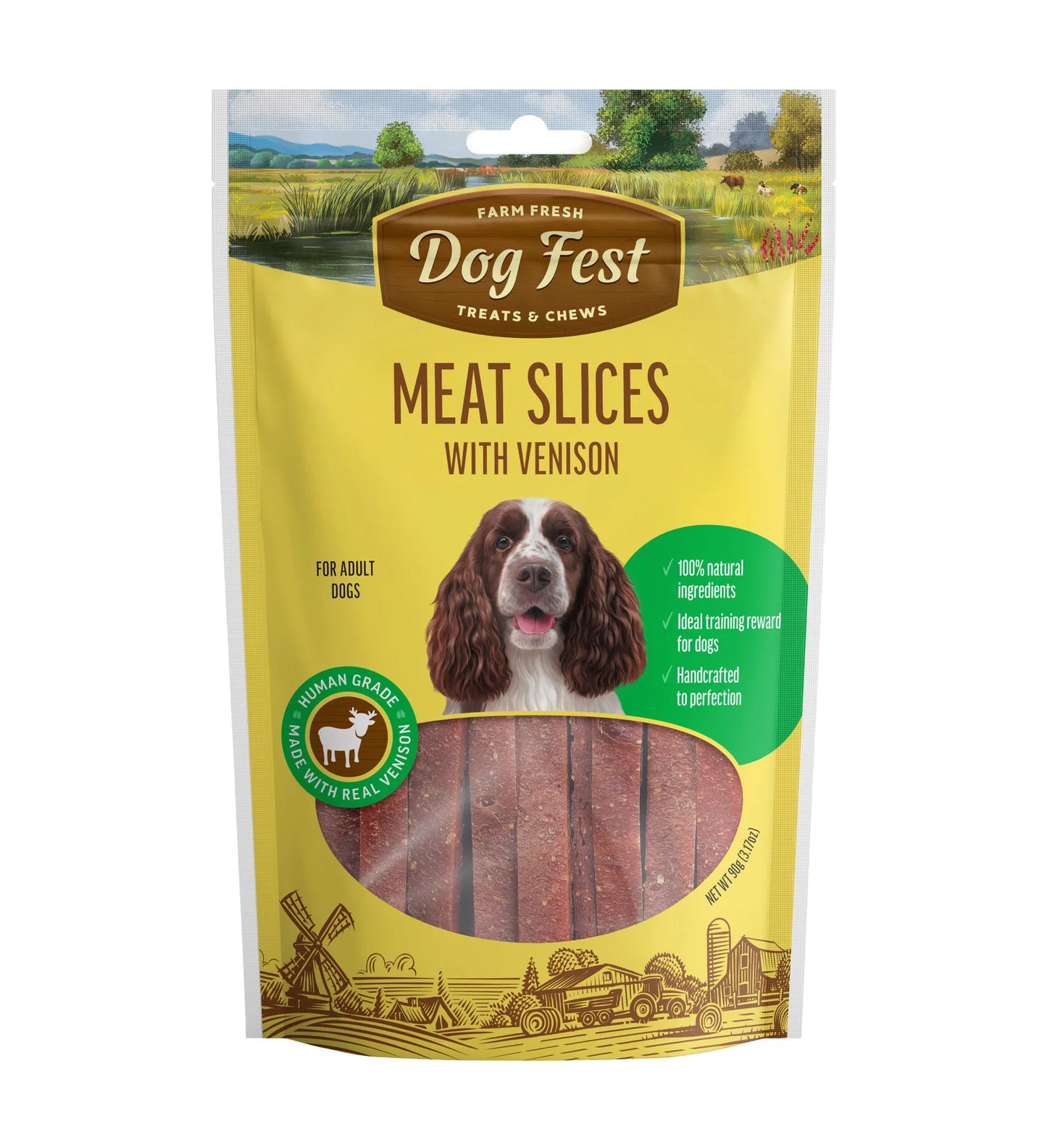 Dog Fest Slices With Venison For Adult Dogs 90g | Venison & Duck Blend Treats