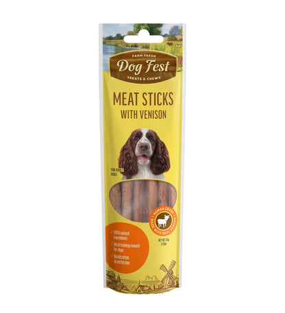 Dog Fest Meat Sticks With Venison For Adult Dogs 45g | Lean Venison Jerky Sticks