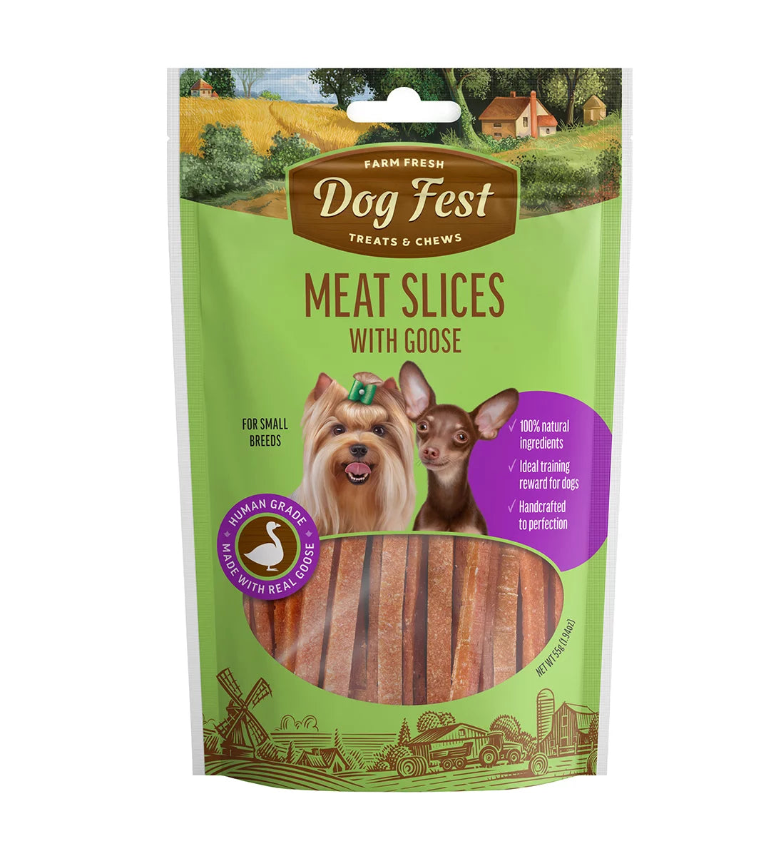 Dog Fest Slices With Goose For Small Breeds 55g | Tender Goose Meat Treats