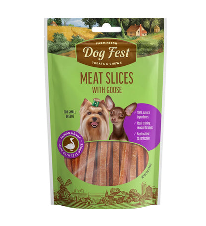 Dog Fest Slices With Goose For Small Breeds 55g | Tender Goose Meat Treats