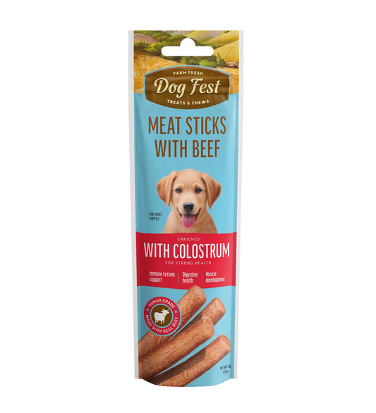 Dog Fest Beef Stick With Colostrum 45g | Colostrum-Enriched Puppy Treats