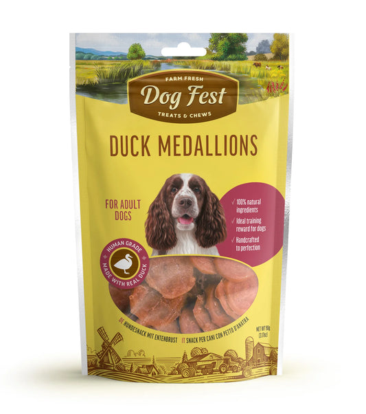 Dog Fest Duck Medallions For Adult Dogs 90g | Natural Duck Breast Treats