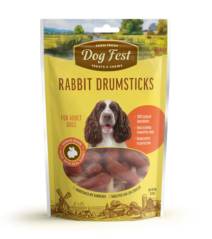 Dog Fest Rabbit Drumsticks For Adult Dogs 90g | Natural Rabbit Chew Treats