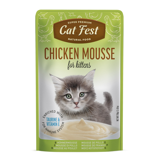 Cat Fest Chicken Mousse For Kittens | Soft High-Protein Kitten Food (70g/12x70g)