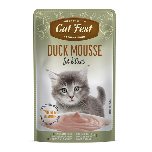 Cat Fest Duck Mousse For Kittens | Smooth Pâté for Growing Kittens (70g/12x70g)