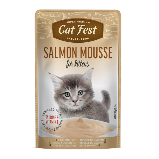 Cat Fest Salmon Mousse For Kittens | Smooth Pâté for Growing Kittens (70g/12x70g)