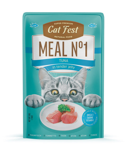 Cat Fest Meal No 1 Cat Food in Jelly - Tuna | Premium Wet Cat Food (50g/12x50g)