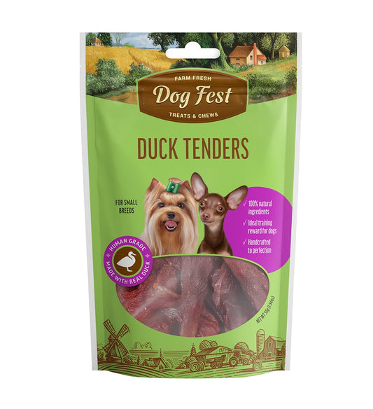 Dog Fest Duck Tenders For Mini-Dogs 55g | Handcrafted Duck Jerky for Small Breeds