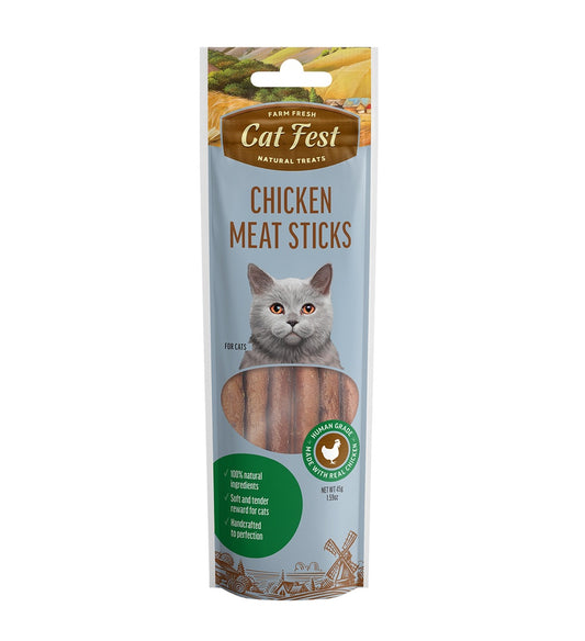 Cat Fest Meat Sticks Chicken For Cat 45g | Slow-Baked Natural Cat Treats with Real Chicken