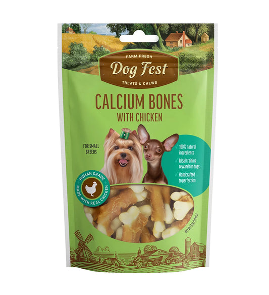Dog Fest Calcium Bones With Chicken For Mini-Dogs 55g | Small Breed Dental Treats