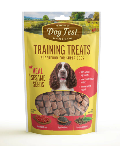 Dog Fest Training Treats Veal & Sesame Seeds 90g | Nutrient-Packed Training Bites