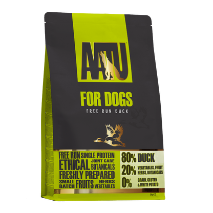 AATU Free Run Duck Dry Dog Food | 80% Duck | Grain-Free | 1.5kg–5kg