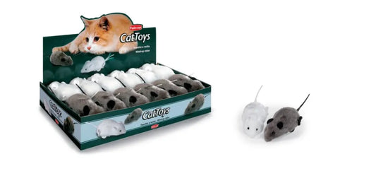 Padovan Wind-Up Mouse Cat Toy | Interactive Moving Mouse Toy (12pcs/Box)