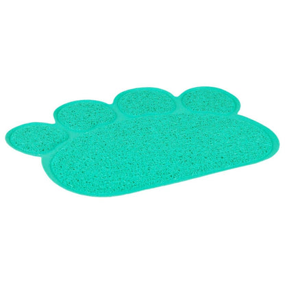 Flamingo Pitou Matti Paw Cat Litter Tray Mat | Grey/Green/Blue Paw Print Litter Mat