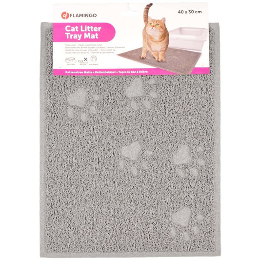Flamingo Tumbi Rectangular Cat Litter Tray Mat | Durable PVC Litter Tracking Mat