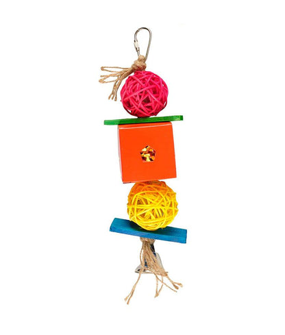 Flamingo Papyr Cage Hanger Bird Toy | Paper & Wood Hanging Bird Toy