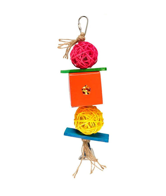 Flamingo Papyr Cage Hanger Bird Toy | Paper & Wood Hanging Bird Toy