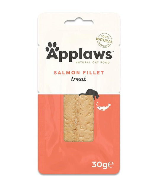 Applaws 100% Natural Salmon Fillet Cat Treats | Whole Salmon Loin | 30g