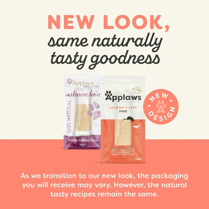 Applaws 100% Natural Salmon Fillet Cat Treats | Whole Salmon Loin | 30g