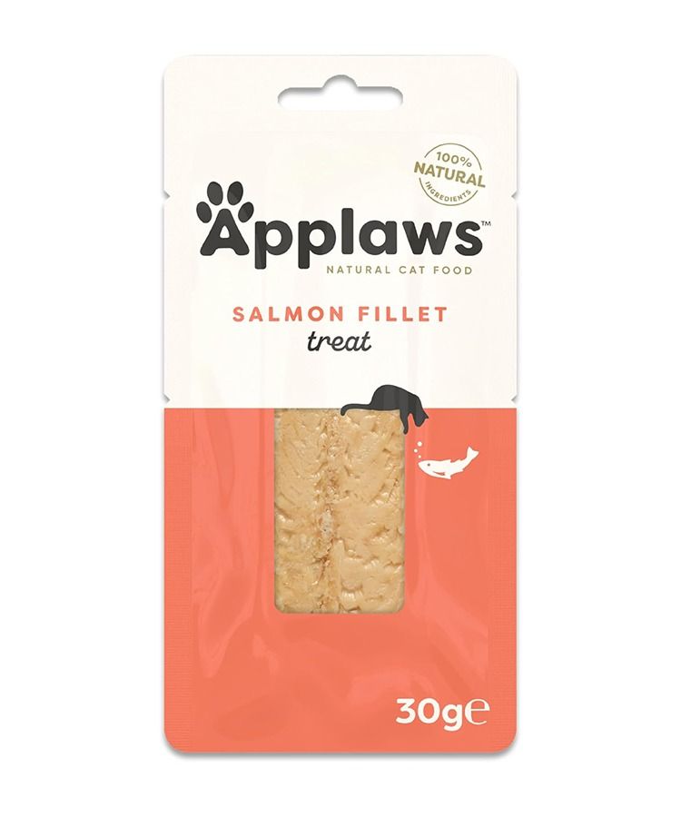 Applaws 100% Natural Salmon Fillet Cat Treats | Whole Salmon Loin | 30g