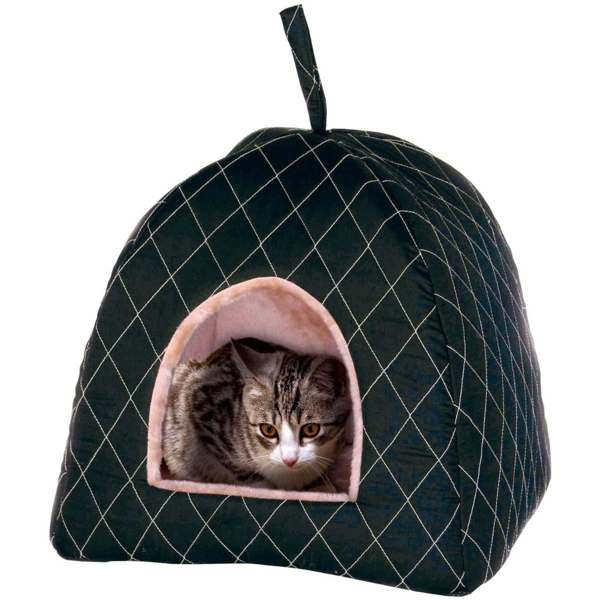 Flamingo Super Deluxe Cat Igloo | Cozy Cat Cave Bed with Removable Cushion