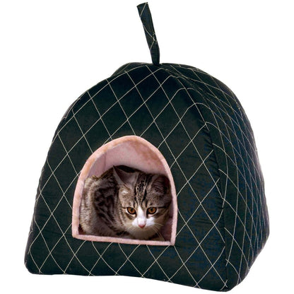 Flamingo Super Deluxe Cat Igloo | Cozy Cat Cave Bed with Removable Cushion