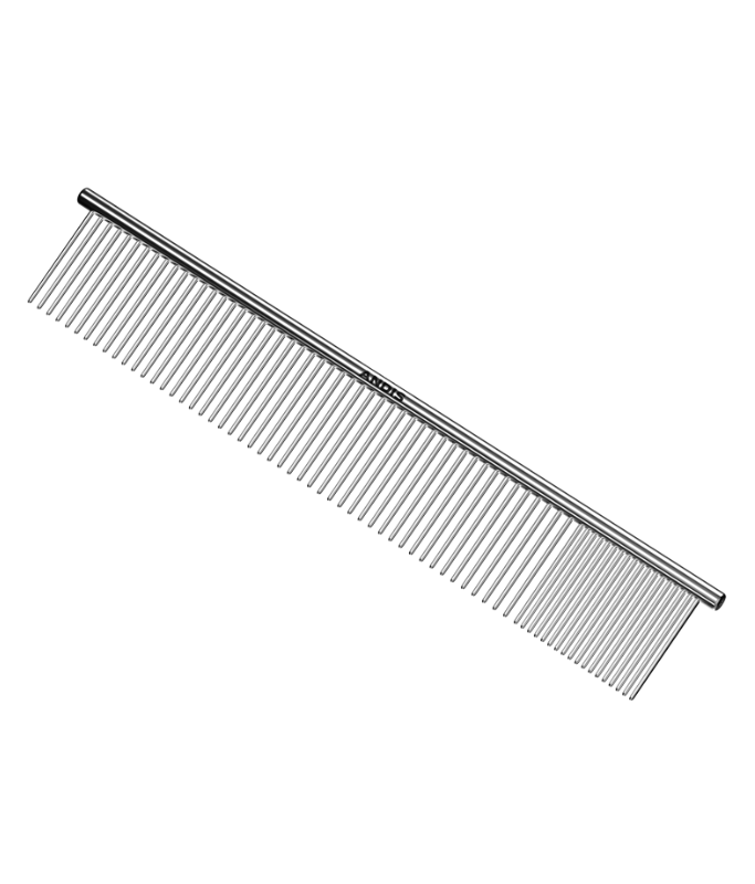 Andis 10" Steel Comb | Professional Pet Grooming Comb | Stainless Steel Detangling & Finishing Comb for Dogs & Cats