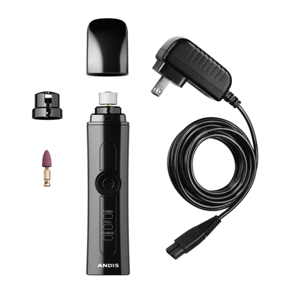 Andis Cordless Pet Nail Grinder | Whisper-Quiet Rechargeable Dog & Cat Nail Trimmer | 2-Speed Professional Nail Grooming Tool