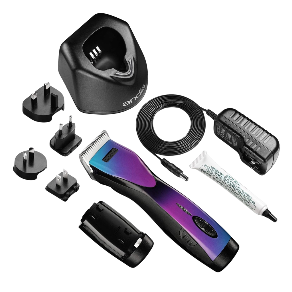 Andis Pulse ZR II Purple Galaxy Limited Edition Clipper | 5-Speed Cordless Detachable Blade Pet Grooming Clipper