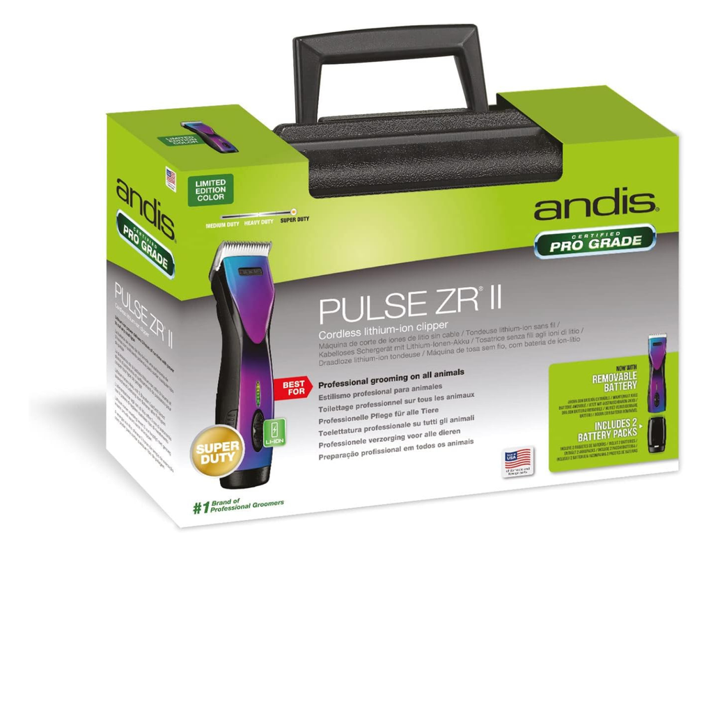 Andis Pulse ZR II Purple Galaxy Limited Edition Clipper | 5-Speed Cordless Detachable Blade Pet Grooming Clipper