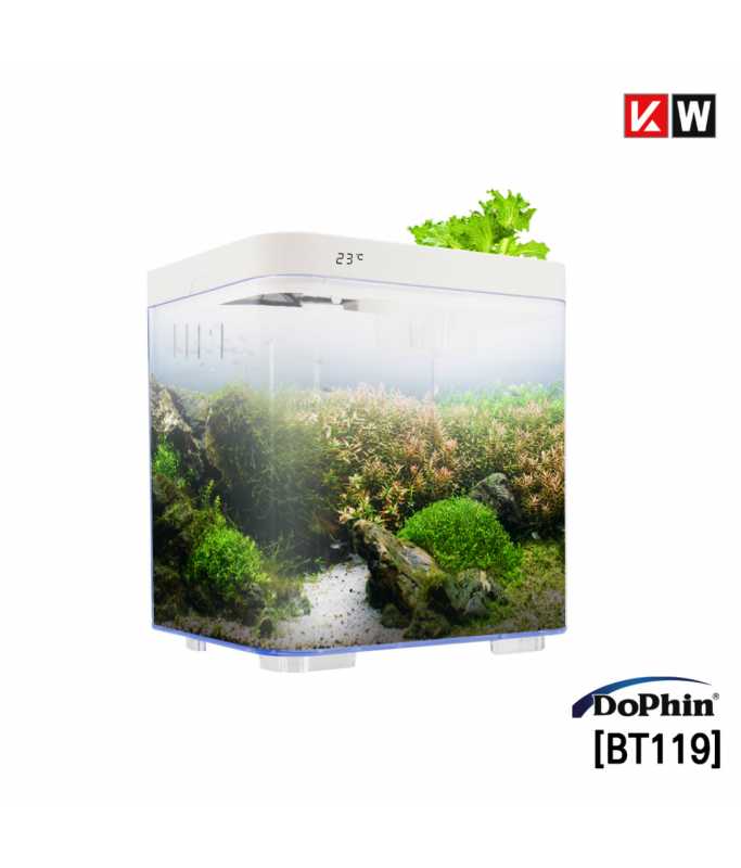 KW Zone DoPhin 7L Mini Betta Tank Kit with Temperature Display | Complete Betta Fish Aquarium Starter Set