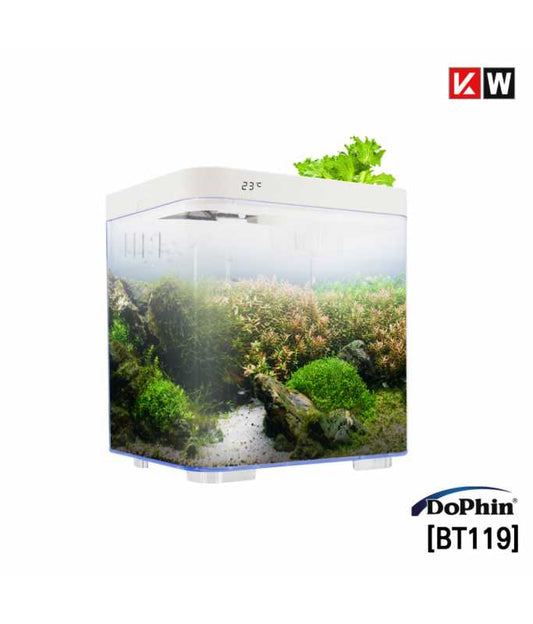KW Zone DoPhin 7L Mini Betta Tank Kit with Temperature Display | Complete Betta Fish Aquarium Starter Set