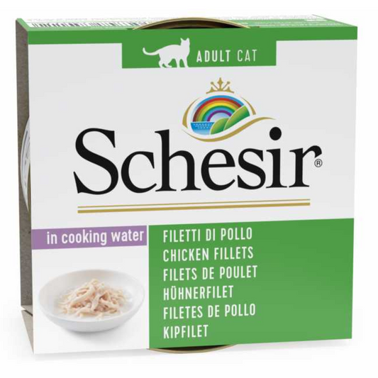 Schesir Cat Wet Food Chicken Fillets Natural Style | Adult Cat | Complementary | Natural Ingredients | 14x85g
