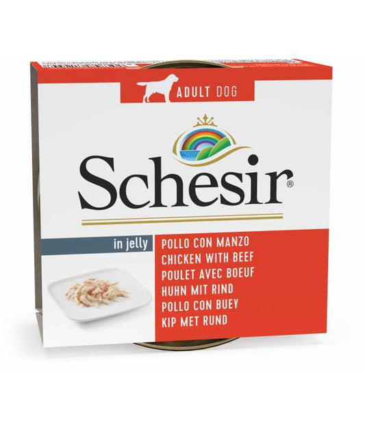 Schesir Dog Wet Food Chicken Fillets with Beef | Adult Dog | In Jelly | Complementary | 150g