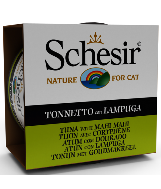 Schesir Cat Wet Food Tuna with Mahi Mahi | Adult Cat | Complementary | Natural Ingredients | 14x85g