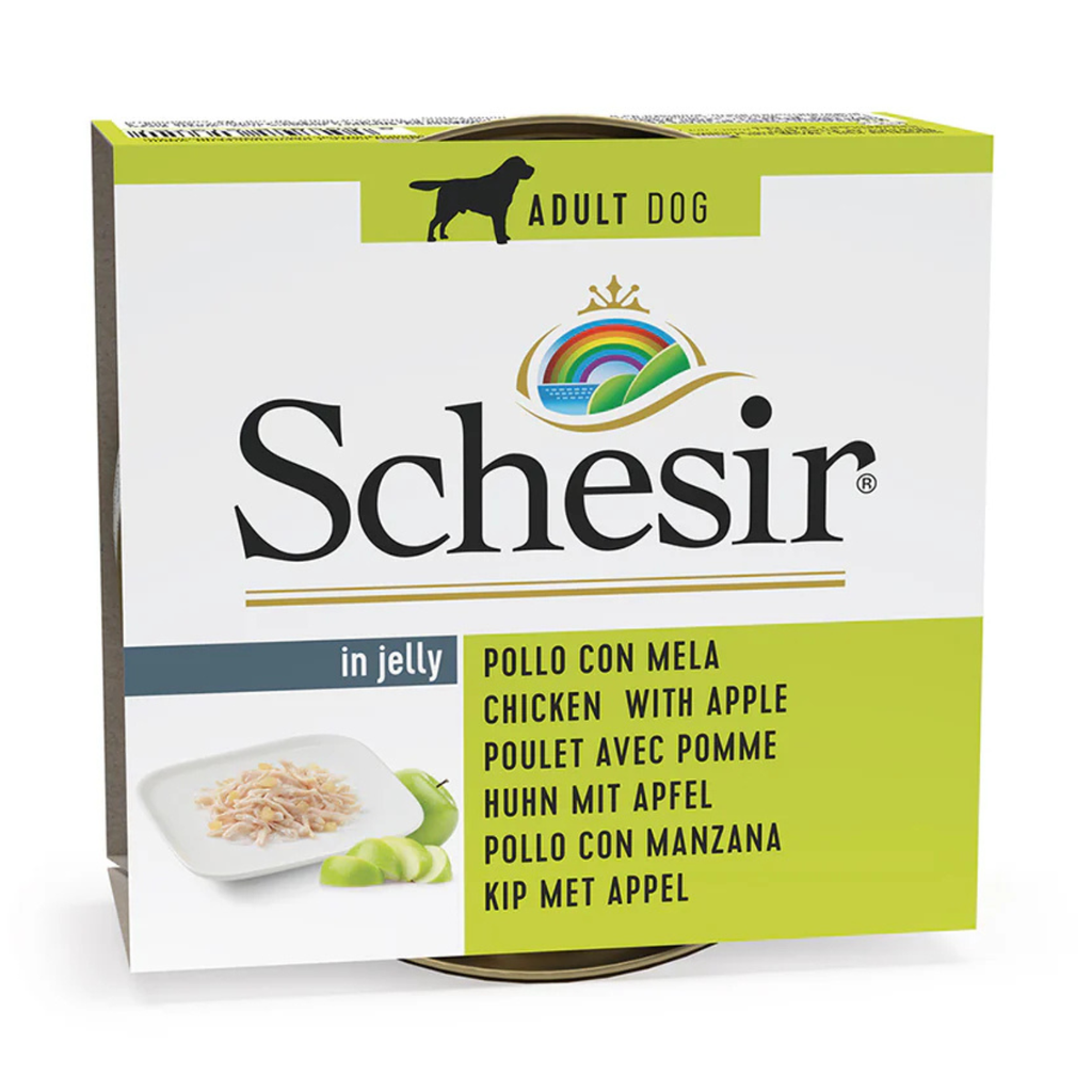 Schesir Dog Wet Food Chicken Fillets with Apple | Adult Dog | Complementary | Natural Ingredients | 150g