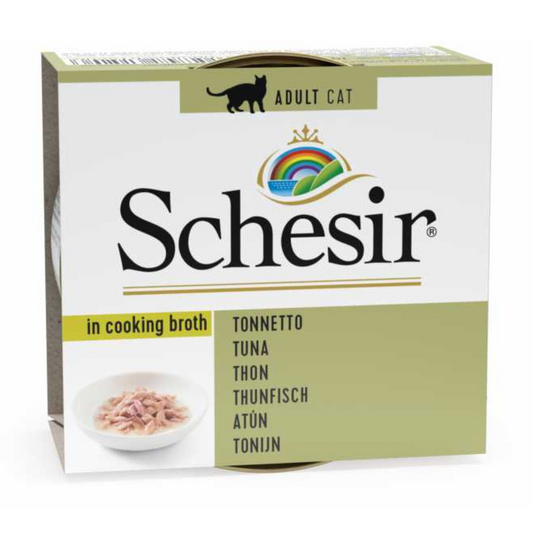 Schesir Cat Wet Food Tuna in Broth | Adult Cat | In Cooking Broth | Complementary | 14x70g