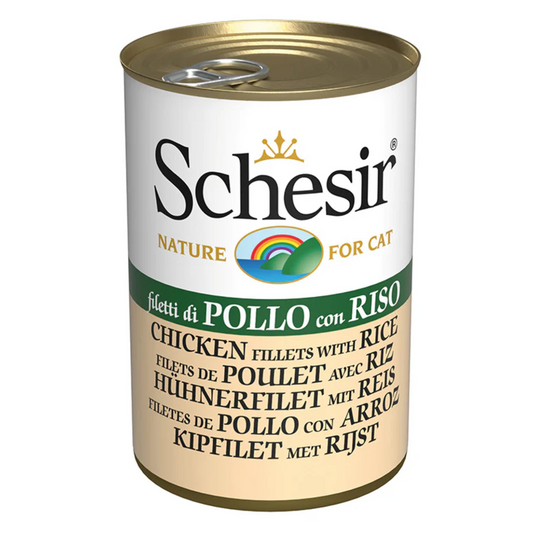 Schesir Cat Wet Food Chicken Fillets with Rice | Adult Cat | Complementary | Natural Ingredients | 140g